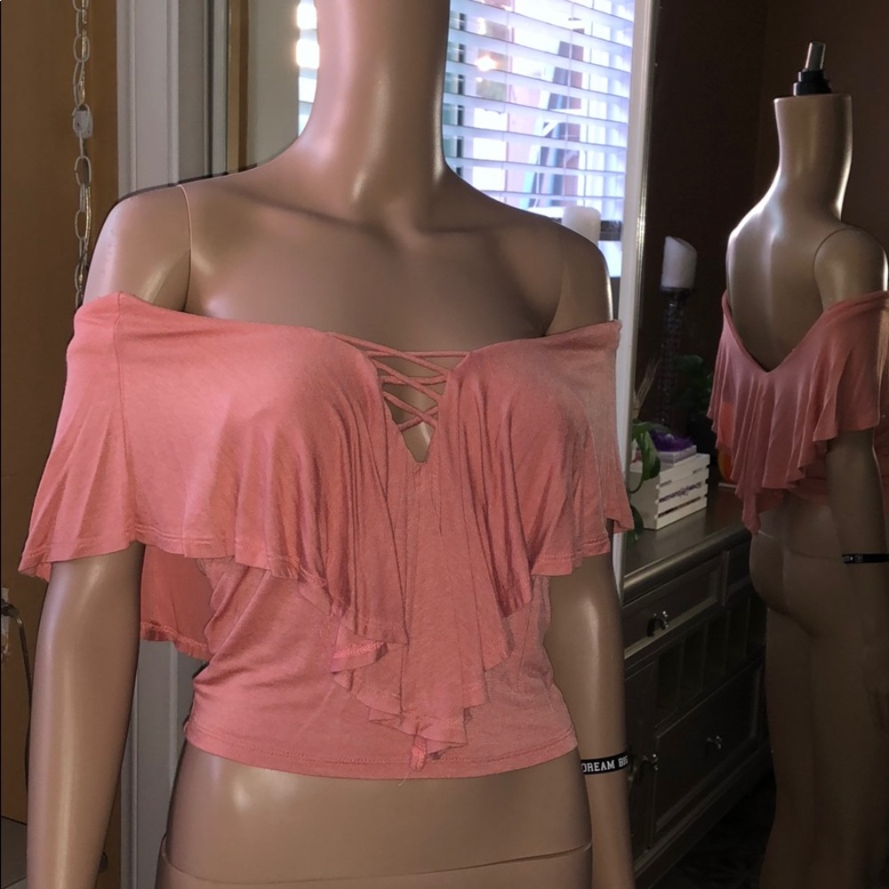 Off the shoulder fringe top